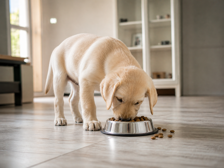 Mijn pup schrokt: waarom eet je puppy zo snel en wat kan je eraan doen?