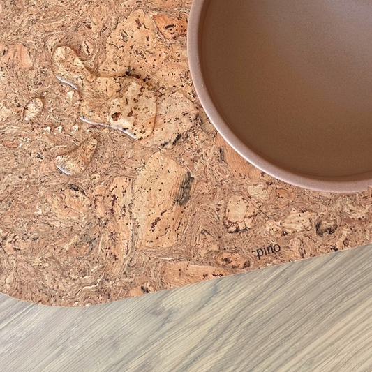 Close-up of the cork mat