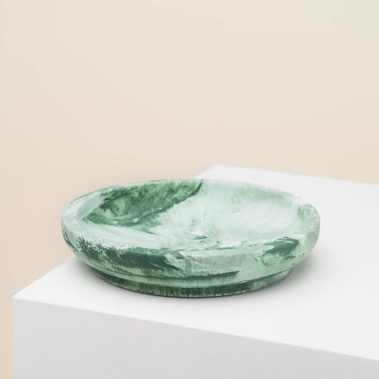 Duck Green marble whisker-friendly bowl